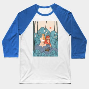 The Girl And The Tiger Baseball T-Shirt